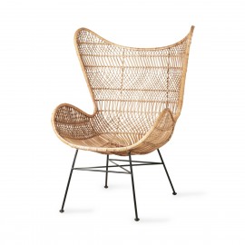 Fauteuil rotin naturel HKliving Egg