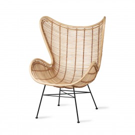 Fauteuil cosy rotin naturel HKliving Egg