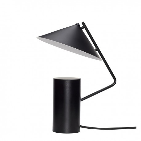 hubsch lampe de table conique design metal noir