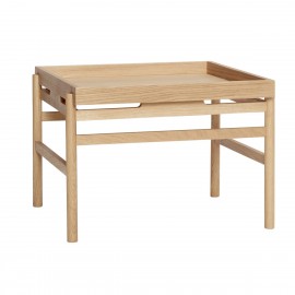 hubsch table basse carre style scandinave bois clair
