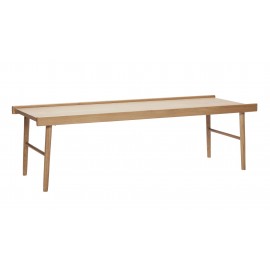 Table basse rectangulaire style scandinave bois clair Hüsch