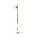 hubsch lampadaire de salon art deco metal dore laiton sphere verre