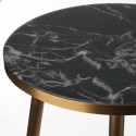 pols potten table bout de canape ronde effet marbre noir metal dore