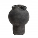 vase terre cuite aspect brut noir avec 3 trous muubs crop