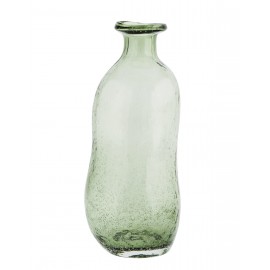 Grüne, deformierte Vase aus mundgeblasenem Glas von Madam Stoltz