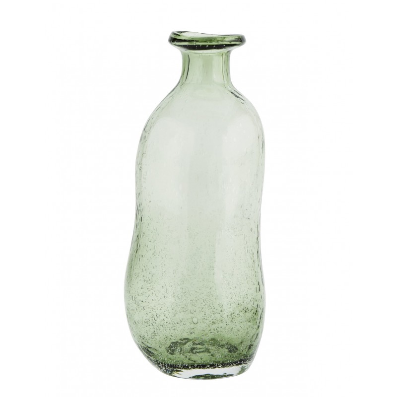 Madam Stoltz Vase Souffle Deforme Verre Vert