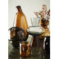 madam stoltz vase verre souffle teinte marron style classique chic