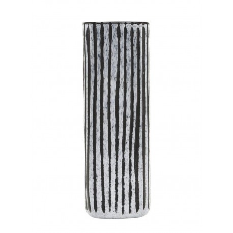 house doctor surat vase vertical carre rayures gris noir