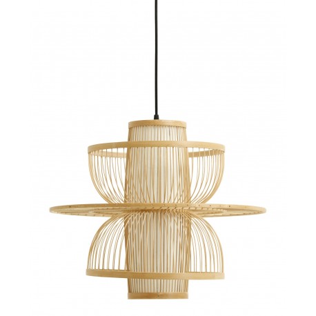 Abat-jour de suspension design rétro bois bambou Nordal Sigyn