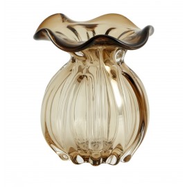 Vase verre plissé jacinthe style vintage Nordal Kataja S brun