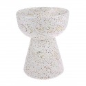 Bout de canapé rond terrazzo HK Living blanc