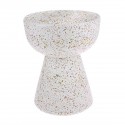 hk living bout de canape rond terrazzo blanc