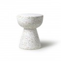 Bout de canapé rond terrazzo HK Living blanc