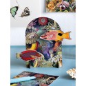 studio roof pop out card decoration en carton poissons extravaganza