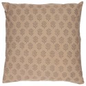 ib laursen housse de coussin carre coton imprime marron clair