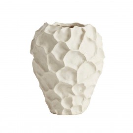 vase sculptural organique gres muubs soil blanc