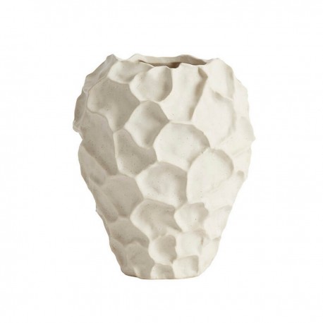 vase sculptural organique gres muubs soil blanc