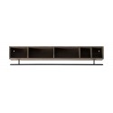 longue etagere bois fonce avec barre metal pour crochets muubs chelsea