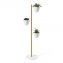 umbra floristand porte plantes 3 pots design contemporain blanc bois