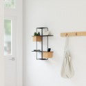 umbra cubist etagere murale design metal noir 2 porte plantes bois