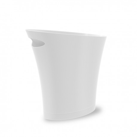 umbra skinny corbeille a papier design plastique blanc brillant