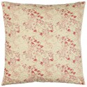 ib laursen housse de coussin coton beige imprime fleuri rouge