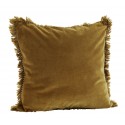 housse de coussin carree velours franges jaune moutarde madam stoltz