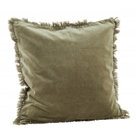 housse de coussin carree velours franges gris taupe madam stoltz