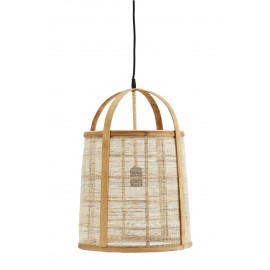 grande suspension lanterne bambou toile de lin madam stoltz