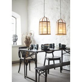 grande suspension lanterne bambou toile de lin madam stoltz