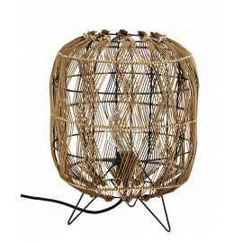 lampe de table lanterne bois bambou tresse madam stoltz