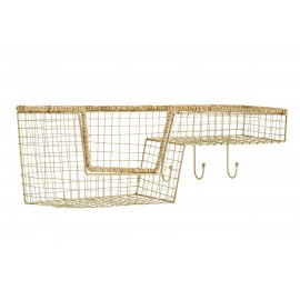 etagere murale panier metal grillage laiton dore madam stoltz