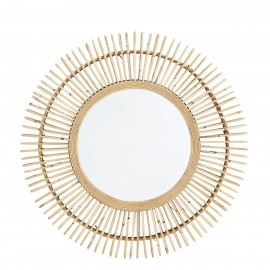 miroir soleil bois de bambou madam stoltz d 70 cm