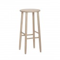 hubsch tabouret de bar rond epure style scandinave bois chene clair