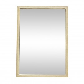 hubsch petit miroir mural rectangulaire cadre bois chene bois clair