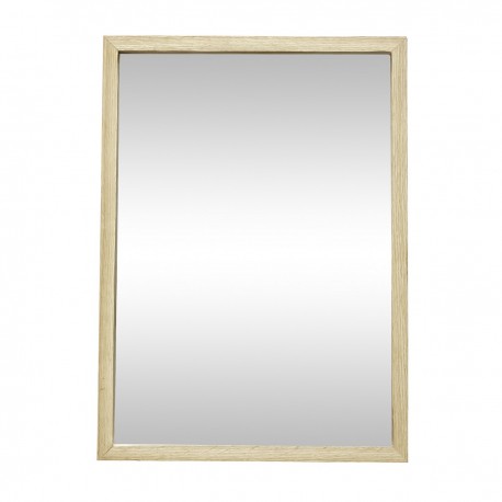 hubsch petit miroir mural rectangulaire cadre bois chene bois clair