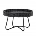 bloomingville hattie table basse ronde rotin noir