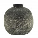 petit vase rond terre cuite noir brut artisanal madam stotz