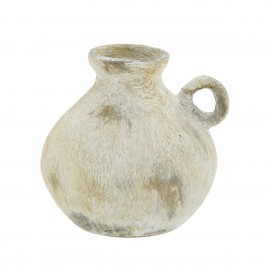 madam stoltz mini vase rond terre cuite beige style antique