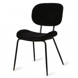 Stuhl gepolstert mit Cordstoff HK Living schwarz