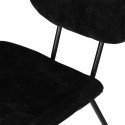 hk living chaise rembourree tissu velours cotele noir