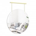 umbra exhibit miroir rond suspendu sur barre metal dore style chic