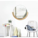 umbra mira miroir mural rond bois clair demi cercle style chic