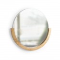 Miroir mural rond bois clair demi cercle Umbra Mira