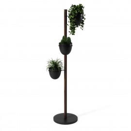 Porte-plantes moderne vertical bois foncé Umbra Floristand