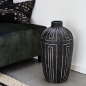 house doctor aljeco jarre grand vase noir motif faience