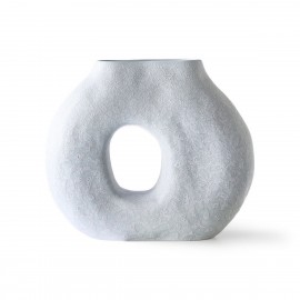 hk living vase rond forme organique effet givre bleu
