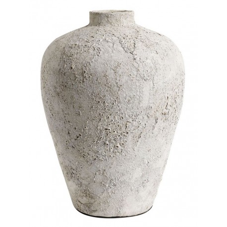 Jarre vase terre cuite surface lunaire Muubs Luna 40 gris