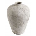 Jarre vase terre cuite surface lunaire Muubs Luna 40 gris