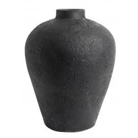 muubs luna 40 grand vase jarre terre cuite noire surface lunaire